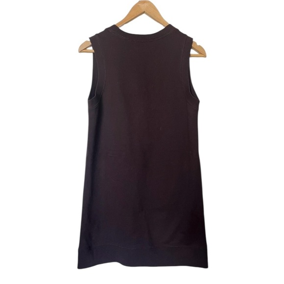 Norma Kamali Tunic Dress Size XL Brown Sweatshirt Mini Sleeveless V-Neck - Picture 2 of 11